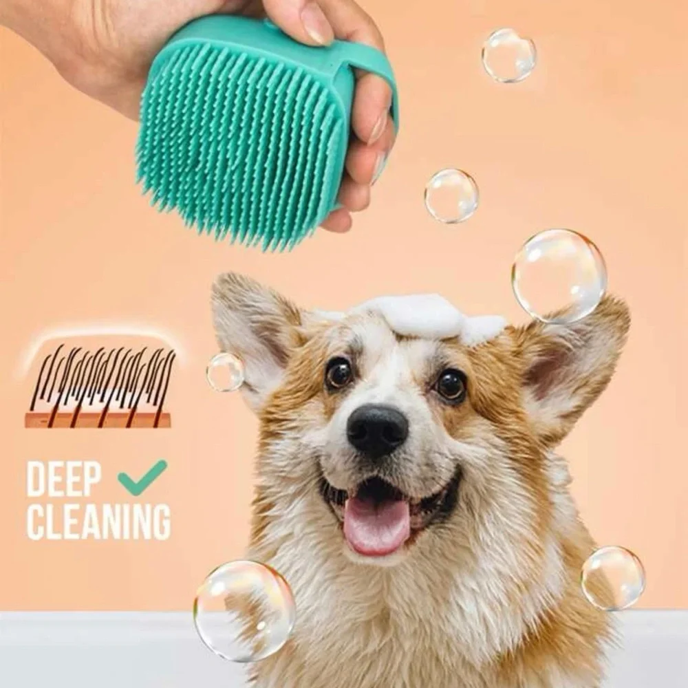 1 Pc Pet Wash Brush Shampoo Massager Shower Soft Silicon Bath Brush